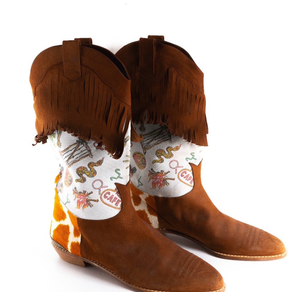 Vintage Nicole Miller + Stuart Weitzman Cowboy Boots